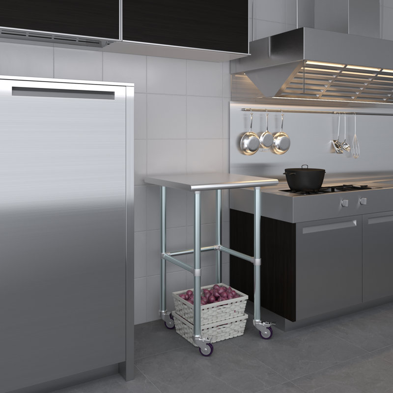 Table de travail en acier inoxydable, H 38 po x L 24 po x l 24 po