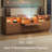 63" Mid-Century Modern Tv Stand With Led Lights, 3 Glass Panel Drawers For Tvs & Projector with Adjustable Projection Distance