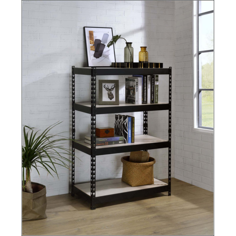 Bibliothèque réglable à 4 niveaux de style industriel, pour un rangement moderne et efficace