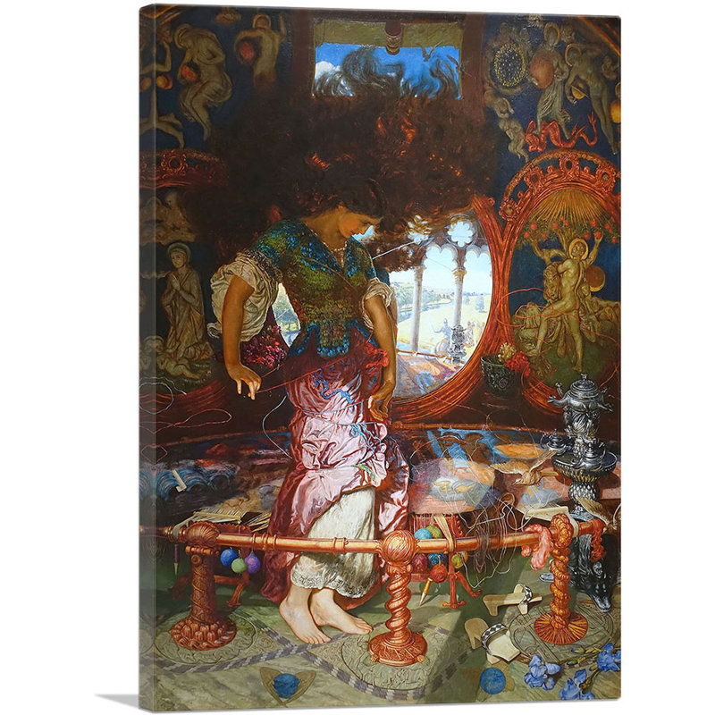 «The Lady of Shalott 1905» par William Holman Hunt, reproduction d'art sur toile tendue, H 18 po x l 12 po x P 1,5 po