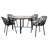 Rabia Round Patio Dining Table with Glass Top and Aluminum Base-709619599