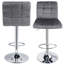 Tabouret de bar carré réglable en velours-1229048310
