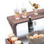 Îlot de cuisine extérieur avec tablette surélevée, plateau en acier inoxydable, support de rangement interne, tablette réglable, support à épices-110404490