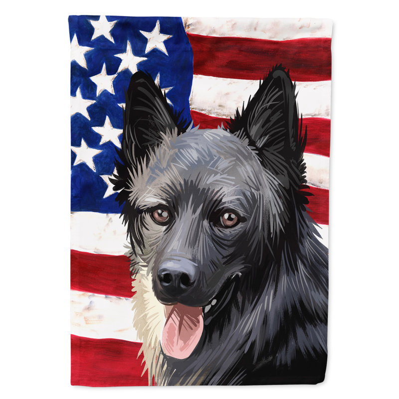 Polyester à 2 côtés 28 x 40 po drapeau maison, Berger lapon