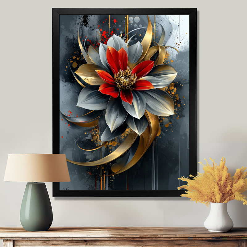 Tilda - Art mural floral, Noir, noir, noir, noir, H 20 po x l 12 po, Reproduction encadrée d'une seule photo