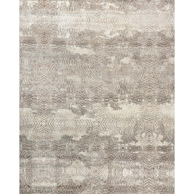 Hand Woven Silk and Wool Abstract Area Rug