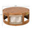 Table basse d'extérieur en bois d'acacia avec décoration en corde