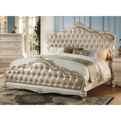 Upholstered Slat Headboard Design Bed