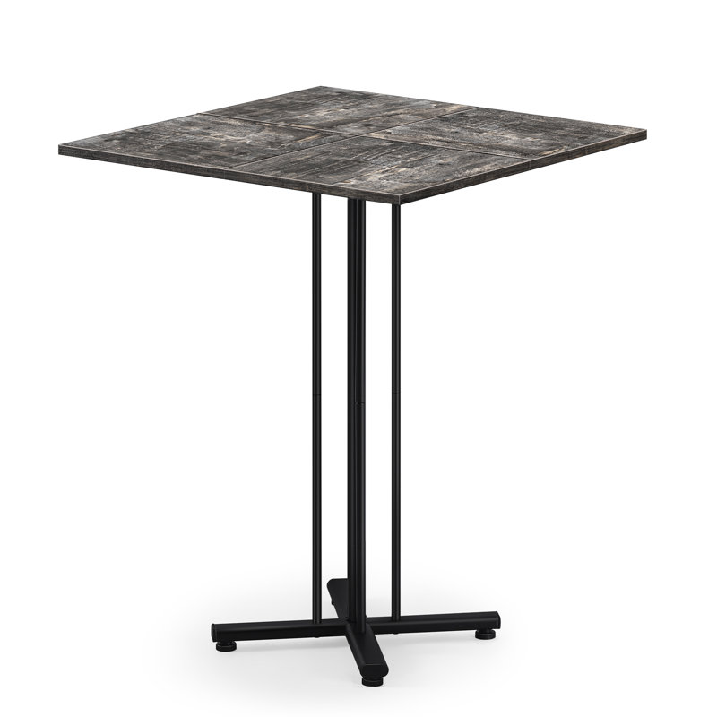 Table carrée de 29,5 po de hauteur pour 4 familles, Noir mat
