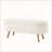 Oval Boucle Storage Ottoman Bench with Wood Legs-1392275441