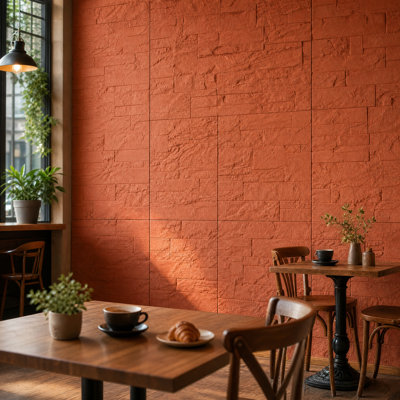 8 PCS 23.6" x 23.6" Real Stone Composite 3D Wall Panel,Flexible Premium Brick Wall Panel