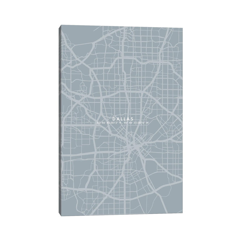 Dallas City Map - Wrapped Canvas Print, 66.04 cm H x 45.72 cm W