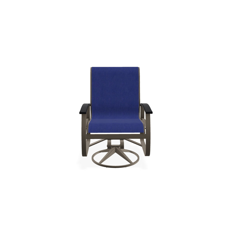 Chaise de patio pivotante Askar, Atlantis bleu royal Sunbrella®, Noir P70, Blanc brillant