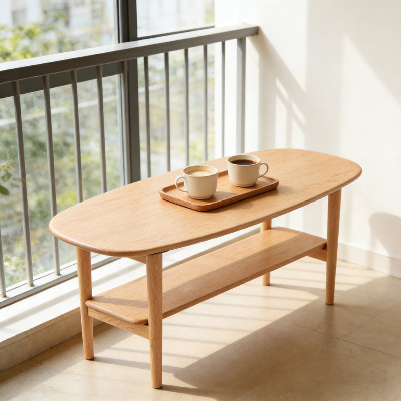 Table basse étroite 100% bois massif 120x40x42cm, H 16,54 po x L 47,24 po x l 15,75 po