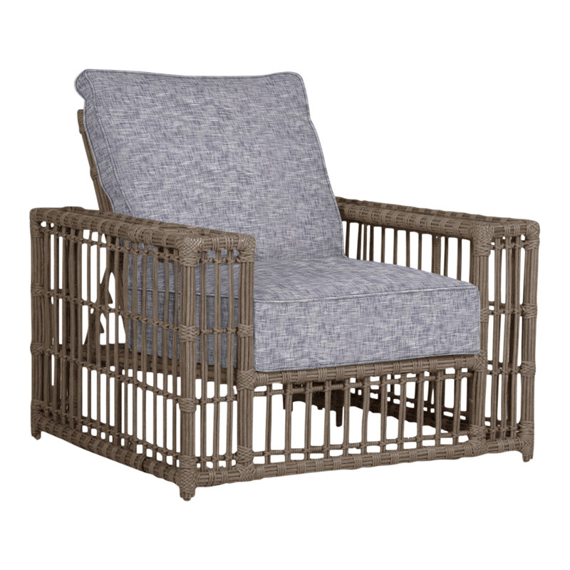 Newport Patio Chair with Cushions, Welt, Newport #66 Burlap, Linen Snow