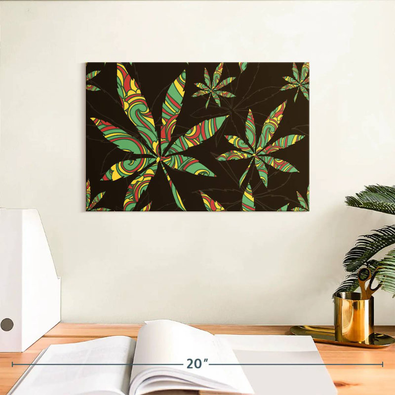 Couleurs de la feuille de marihuana, H 8 po x l 12 po