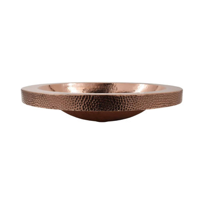 Hibiscus Antique Copper Metal Oval Drop-In Bathroom Sink