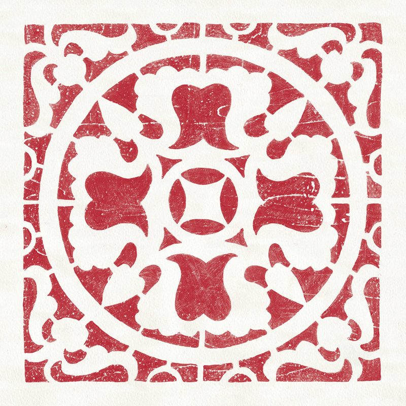 Hacienda Tile I - rouge foncé, H 30 po x l 30 po