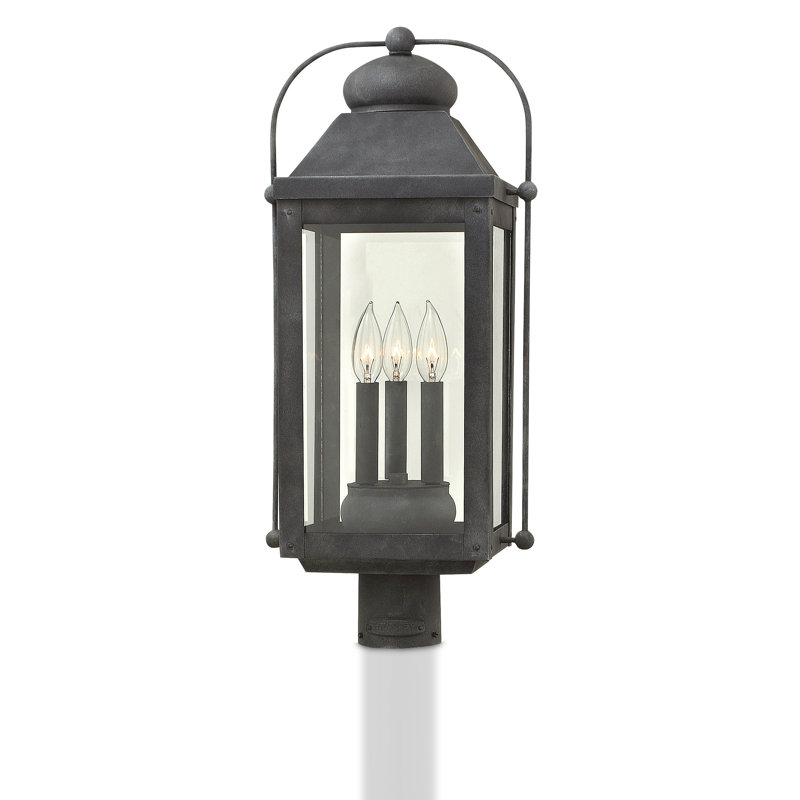 Anchorage Outdoor 3-Light Lantern Head, Aged Zinc