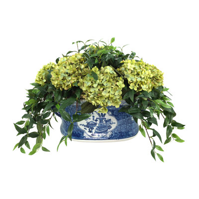 Centre de table hortensia Nadeau en pot décoratif