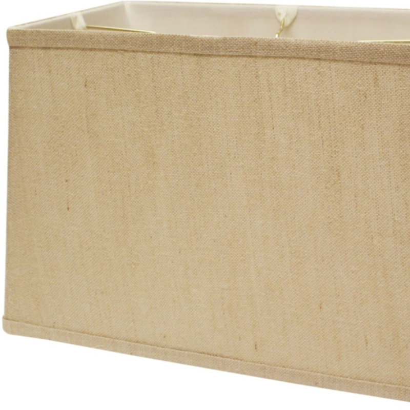 Golden Fibre Throwback Rectangle Burlap Lampshade, 10" H x 14" W x 10" D