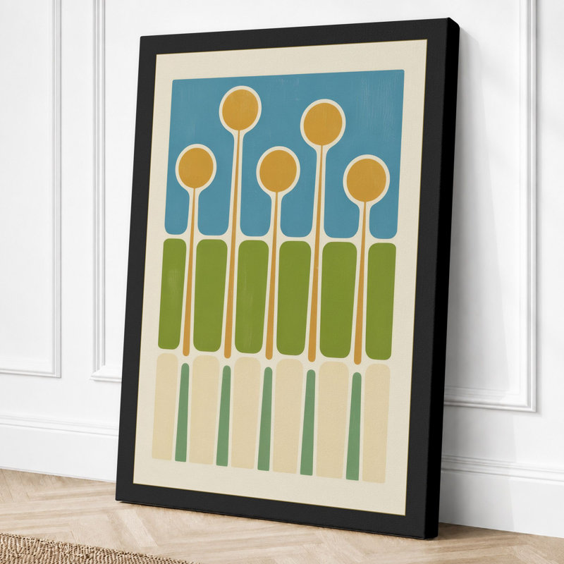 Modernist Stem Garden Botanical - Wrapped Canvas, 18x12 - 45.7 x 30.5 cm, Black Border
