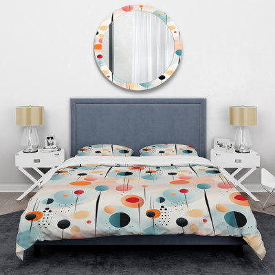 Ensemble de housse de couette en microfibre pastel bleu / rose