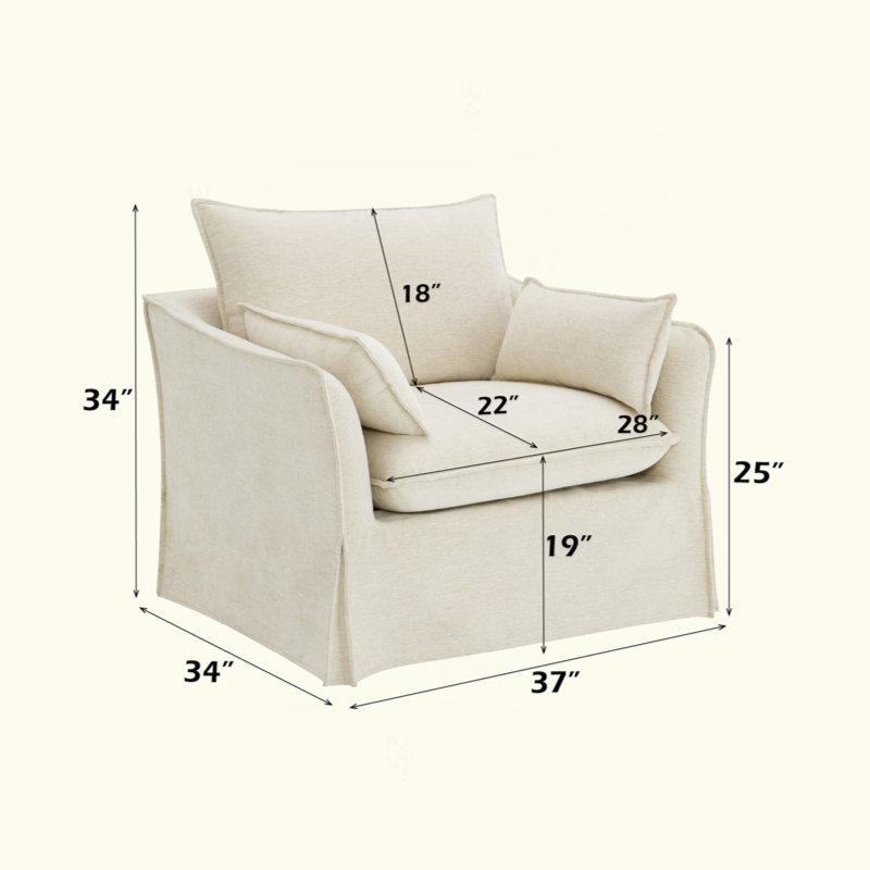 Chaise en lin avec 2 coussins