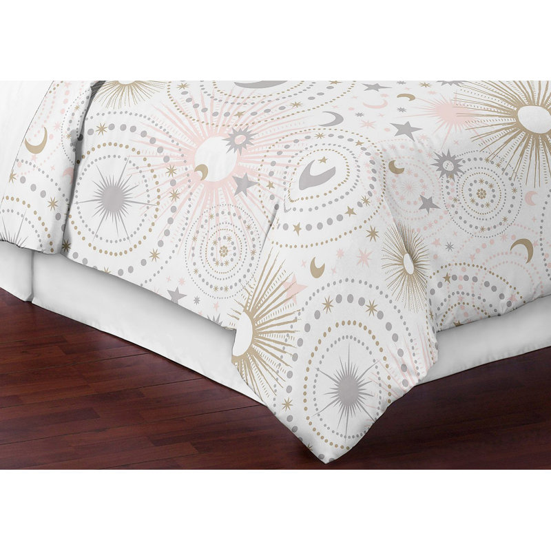 Blush Pink and Gold Celestial Full Comforter Set