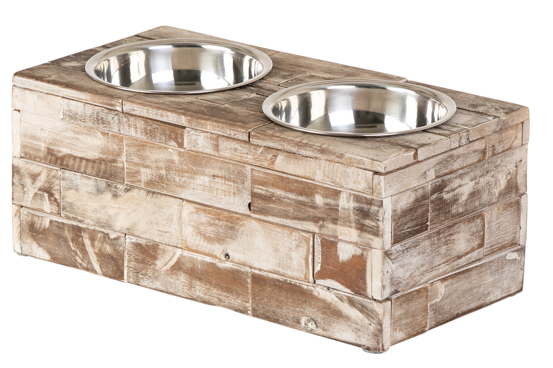 Huntley Pet Elevated Dog & Cat Double Bowl Feeder Stainless Steel