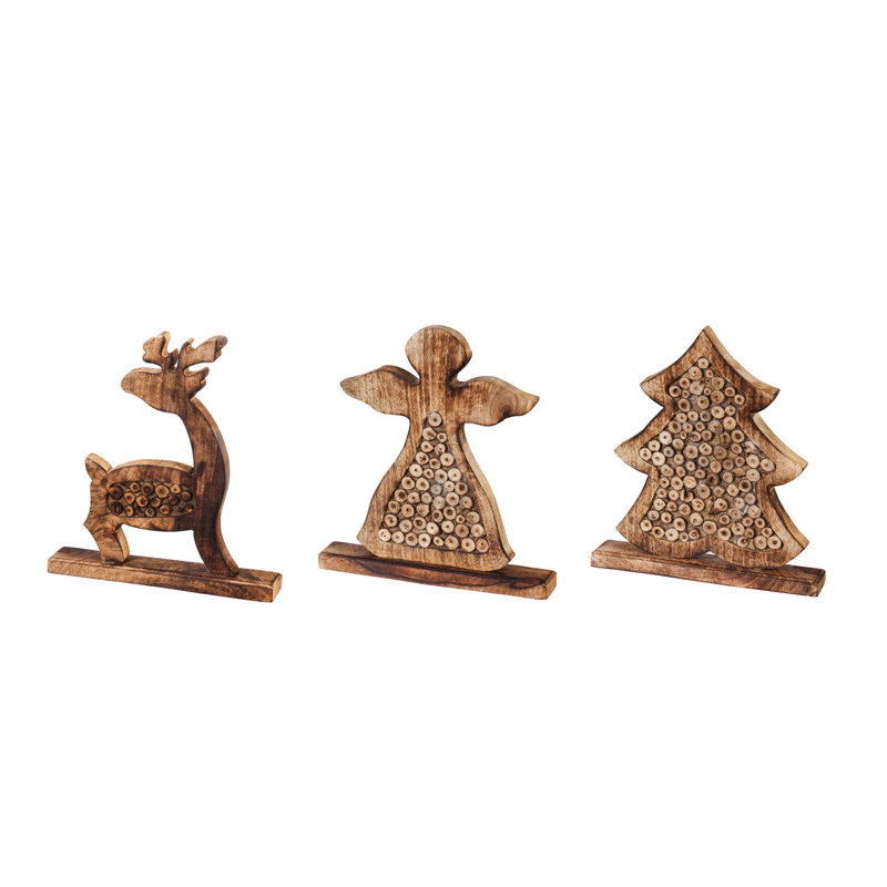 Ensemble de décoration de table 3 pièces ange/cerf/arbre de noël