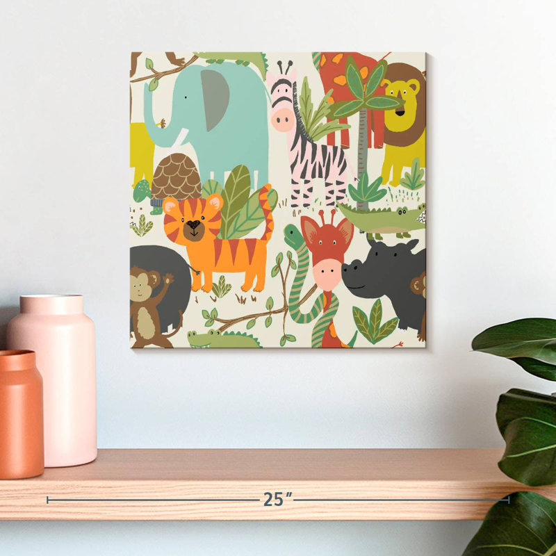 Jungle Party, 16" H x 16" W