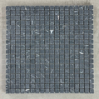 Carreau de mosaïque en marbre noir 0,625 po x 0,625 po