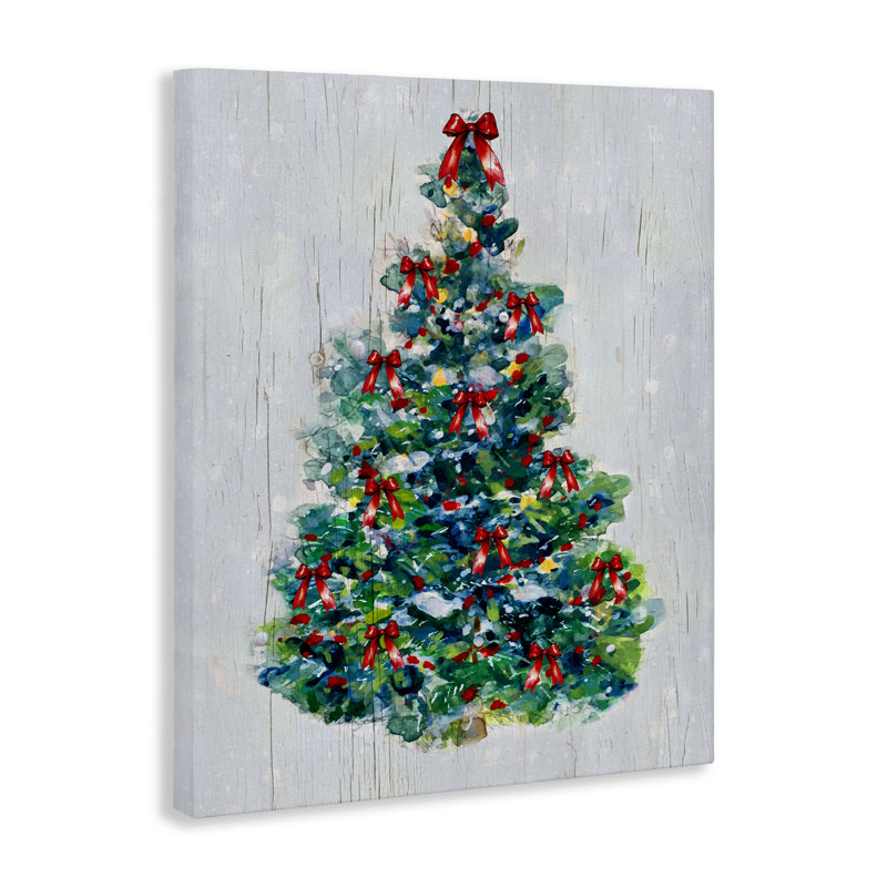 Toile «O Christmas Tree Celebration», conception par Sally Swatland, H 20 po x l 16 po
