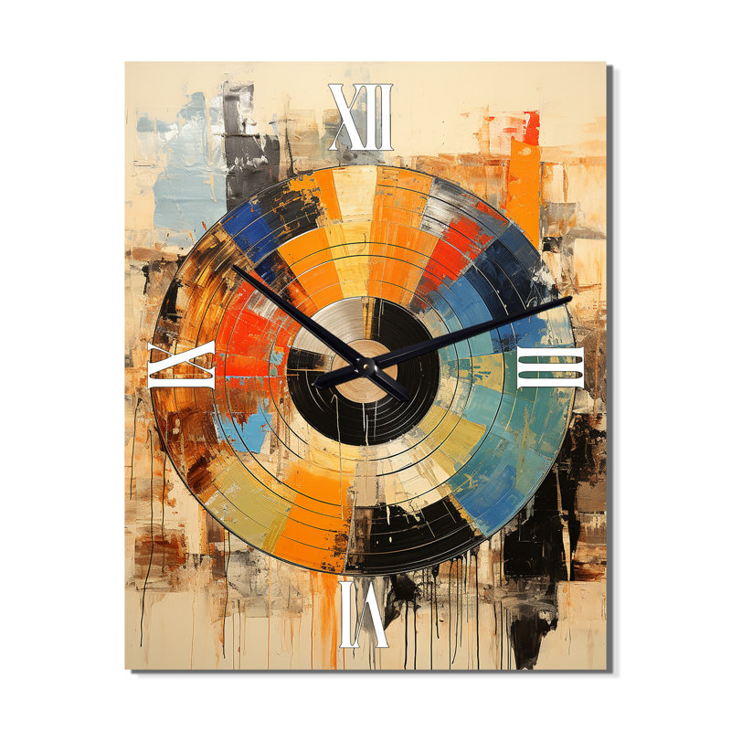 Horloge murale vinyle, Médium