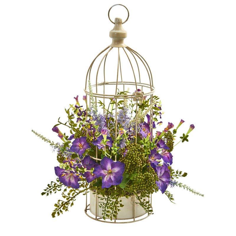Pièce maîtresse artificielle morning glory en pot