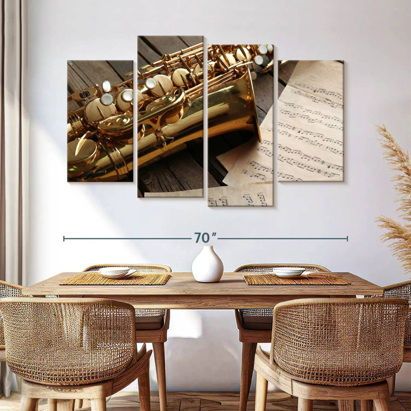 Abarca saxophone et notes de musique, H 42 po x l 68 po