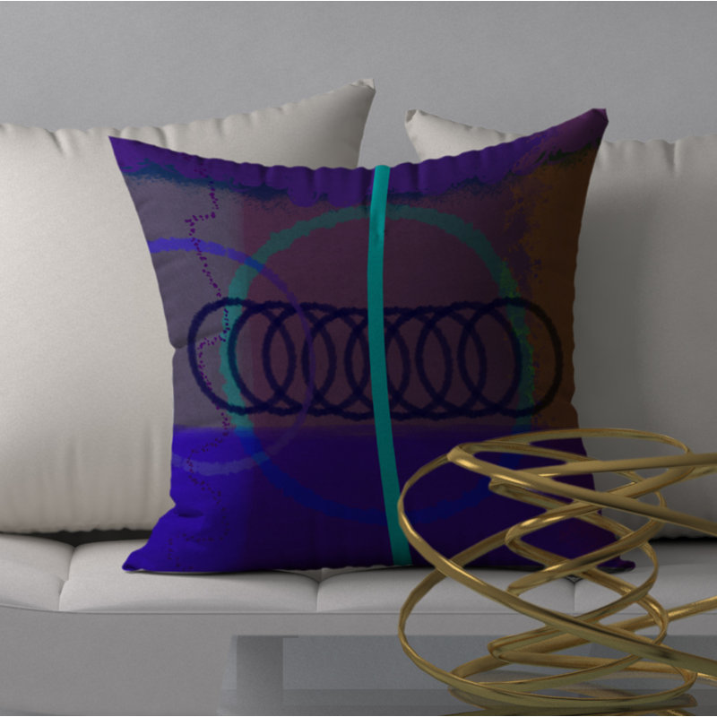 Abstract Reversible Throw Pillow, 24" x 24"