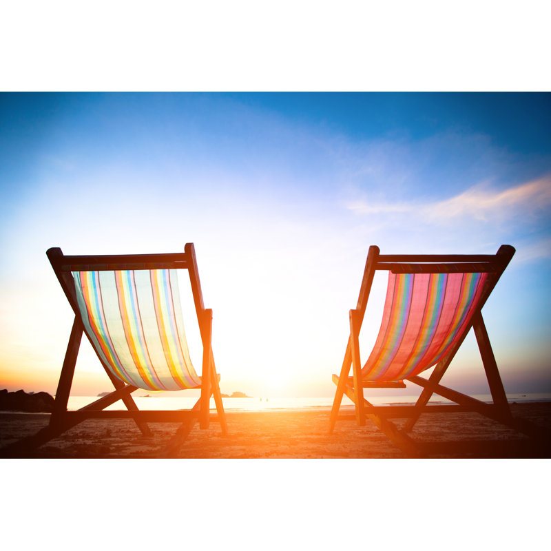 " Beach Loungers At Sunrise " by Dimaberkut, 12'' W x 8'' H