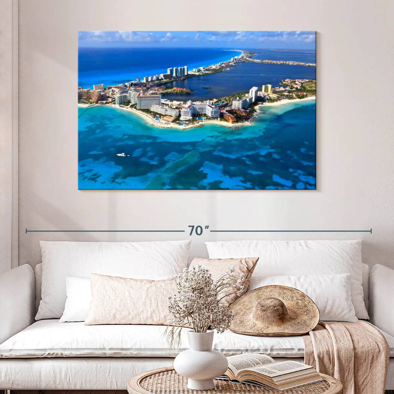 Ravi Cancun Aerial View, 32" H x 48" W