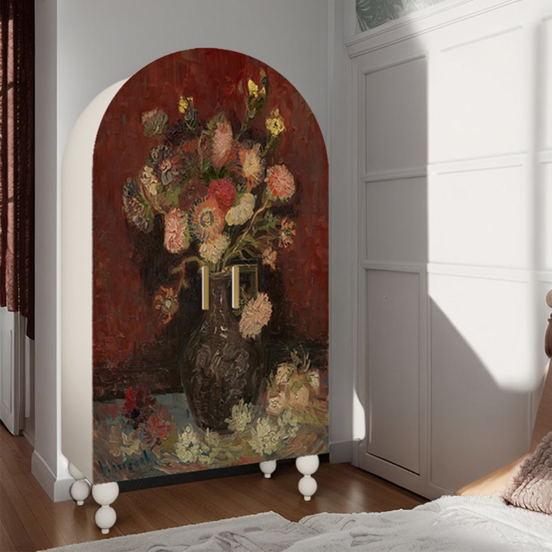 Armoire en bois de style américain pour chambre à coucher rétro, Ivoire blanc