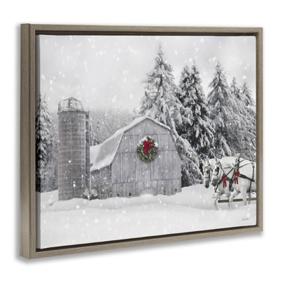 «Snowy Barn & Horses» par Lori Deiter
