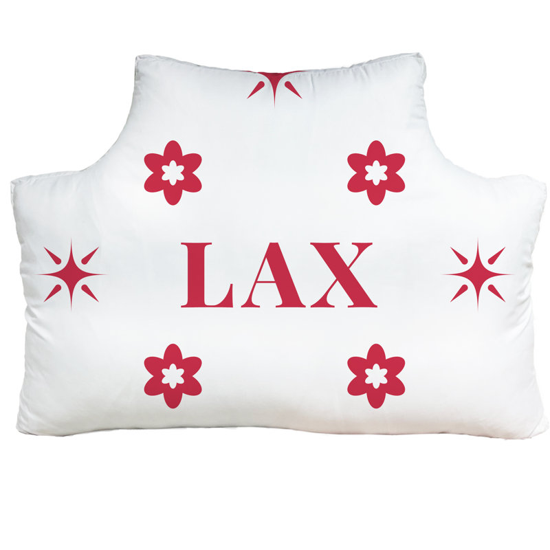 Coussin simple 39,5 po x 29,5 po, Blanc, rouge, LA, Coussin de tête de lit simple