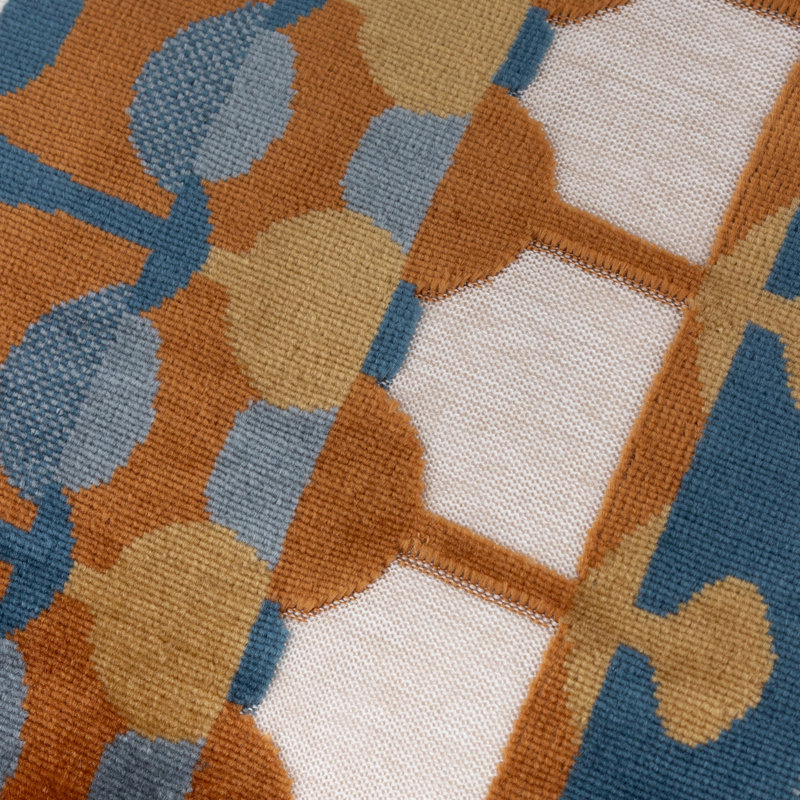 Metro Abstract Rectangular Throw Pillow Cover, Blue/Orange