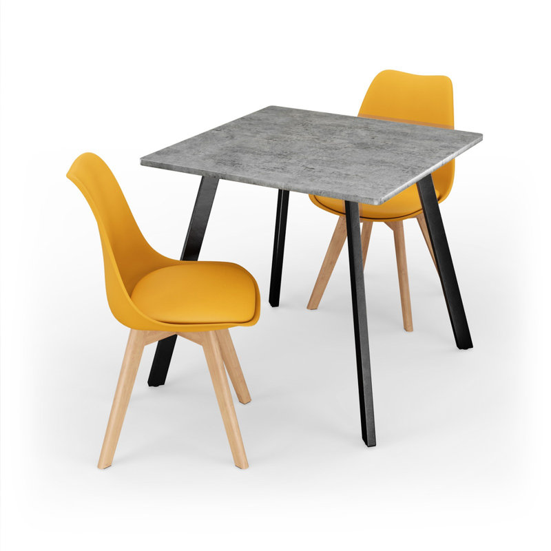 2 - Person Dining Set, Oak / Black