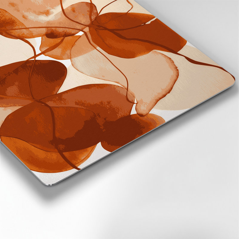 Abstrait aquarelle 52, art mural en métal brun, H 11 po x l 14 po