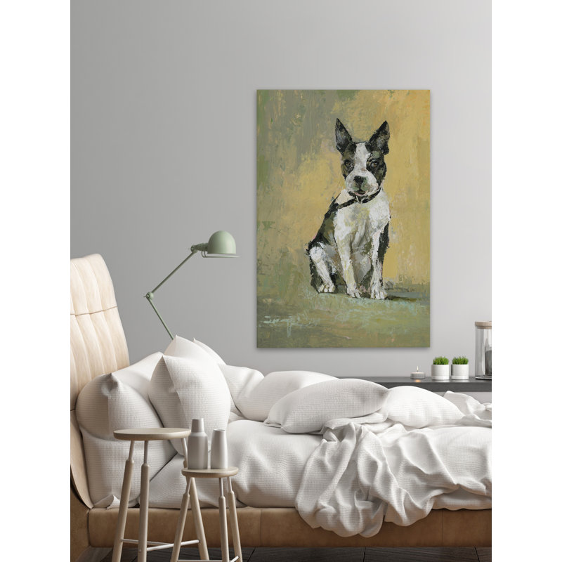 Chien en service - reproduction sur toile, H 12 po x l 8 po x P 1,5 po