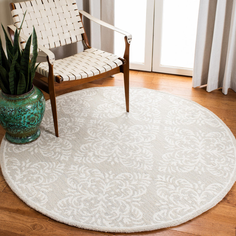 Roselyn Hand Tufted Wool Geometric Rug, Round 5'