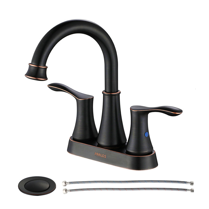 Centerset 2-handle Bathroom Faucet with Drain Assembly, Oil Rubbed Bronze