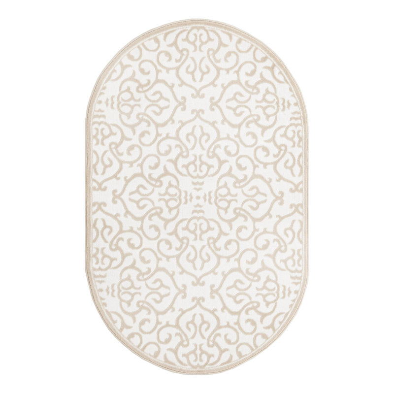 Anah Damask Indoor Rug, Oval 3'3" x 5'3"